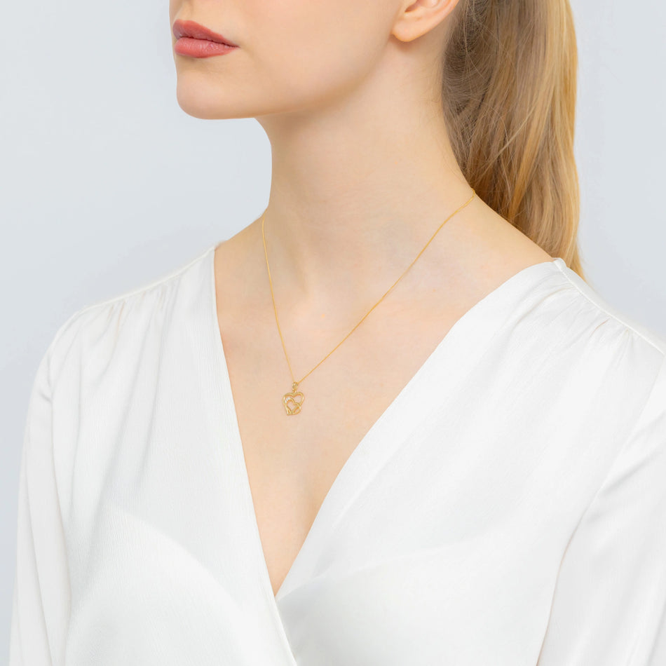 Gold Anhänger Herz mit Zirkonia