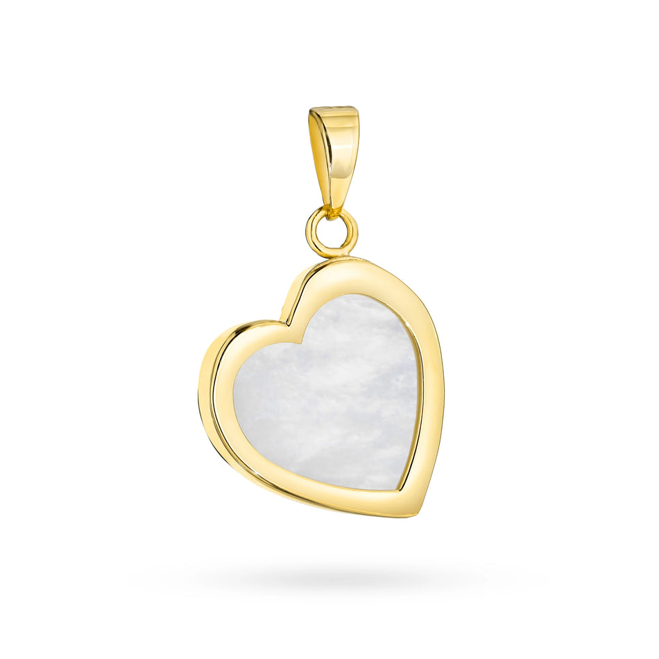 Zlatý přívěsek srdce perleť