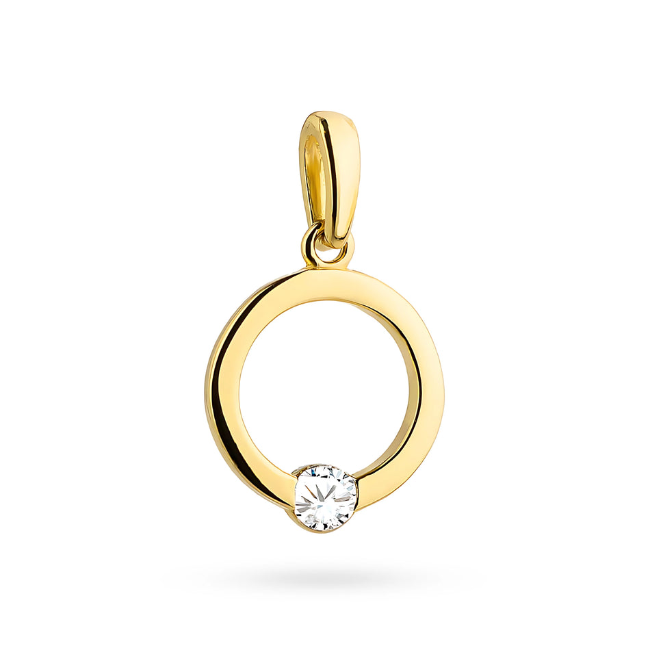Gold Anhänger Ring mit Zirkonia