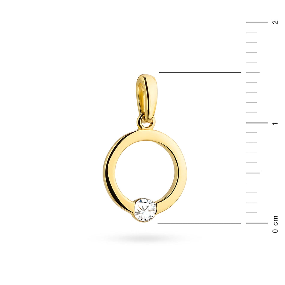 Gold Anhänger Ring mit Zirkonia