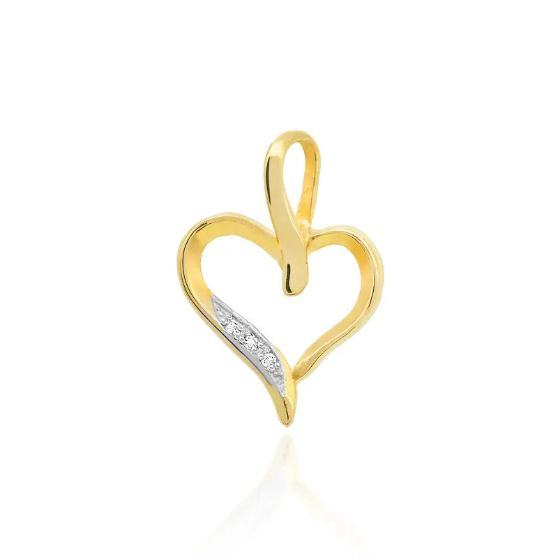 Gold Pendant with 0.015ct Diamonds