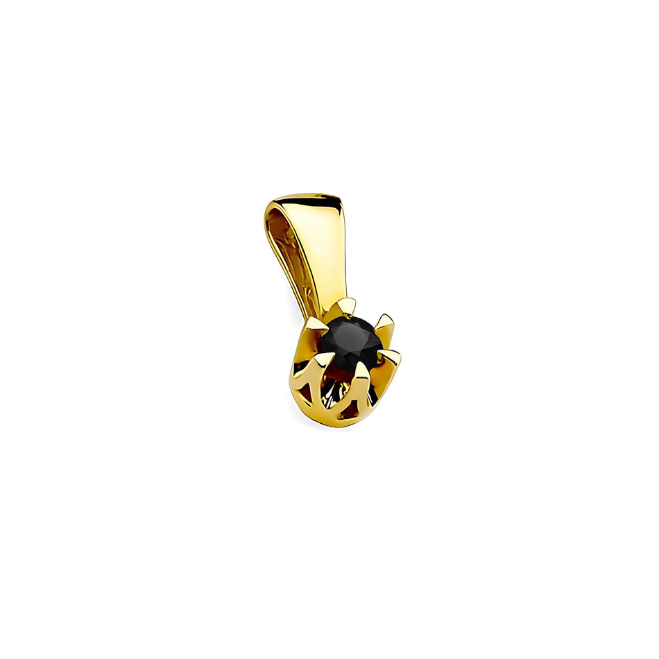 Gold Anhänger mit 0,12 ct schwarzem Diamant