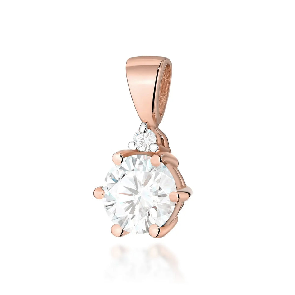 Zlatý prívesok s 0,60 ct bielym zafírom a 0,015 ct diamantmi