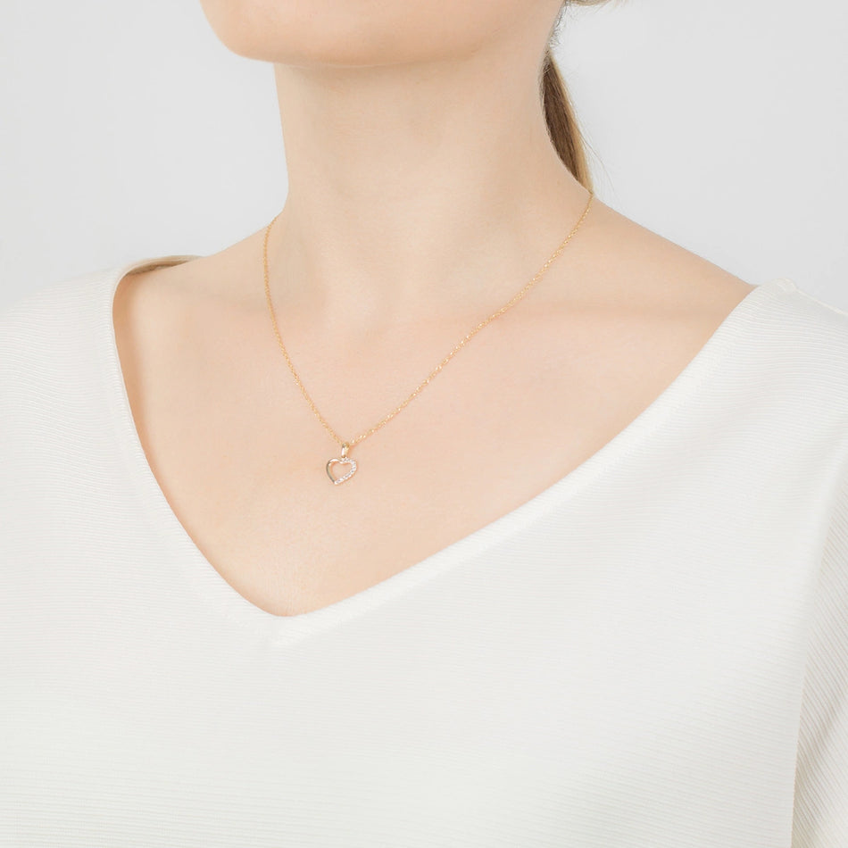 Zlatý přívěsek se zirkony srdce