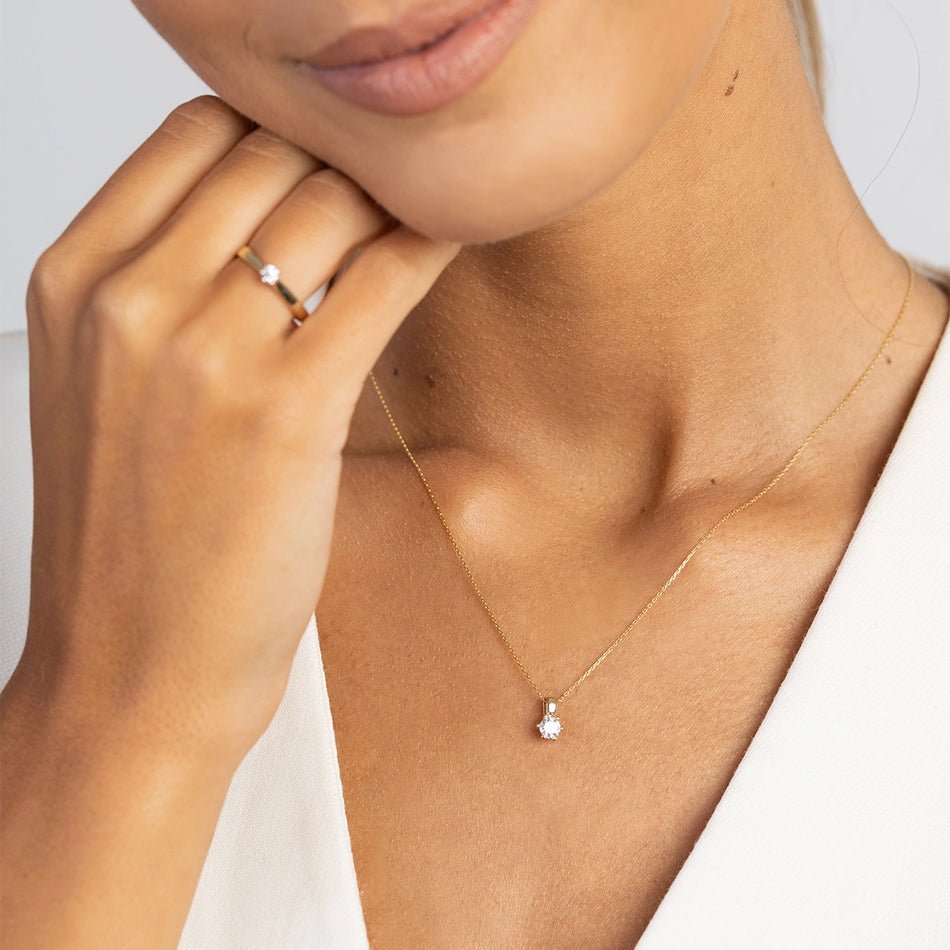 Zlatý přívěsek s diamantem 0,30 ct