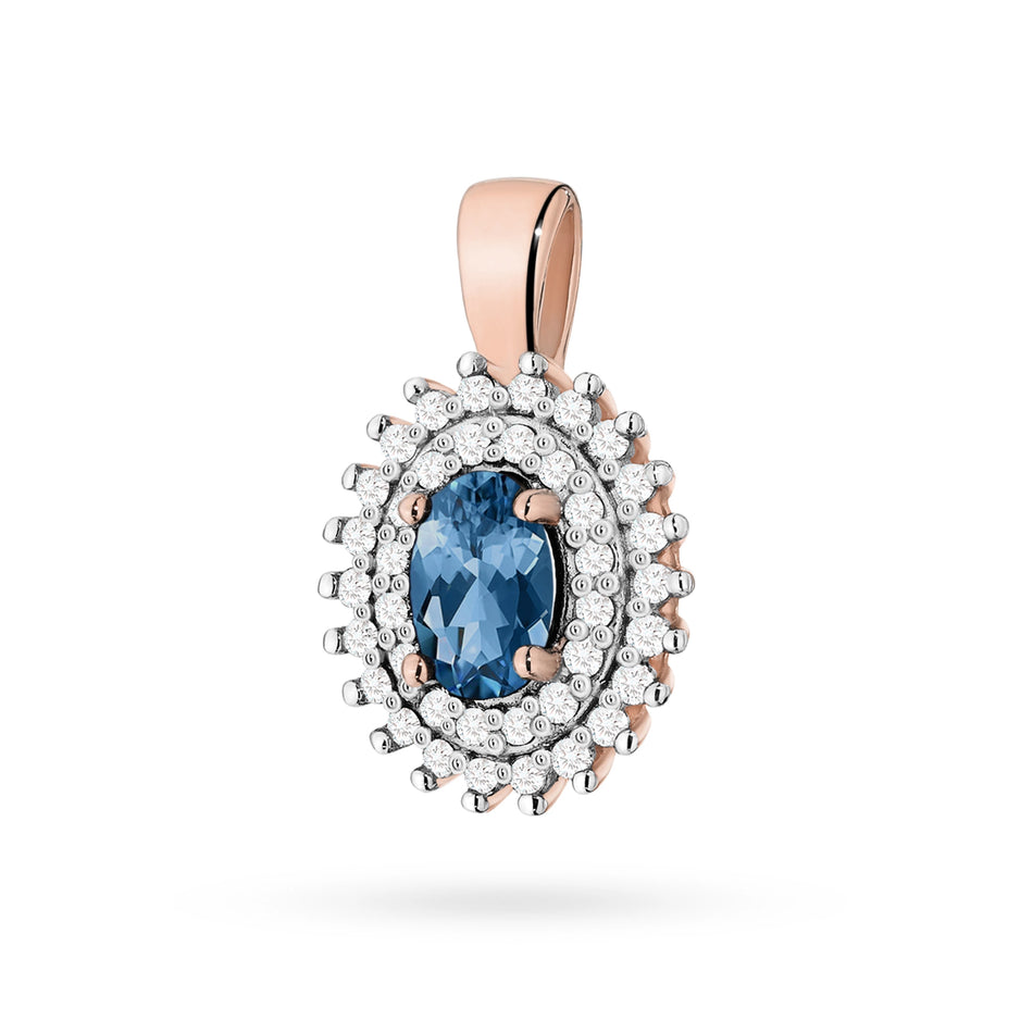 Zlatý přívěsek s 0,50ct topazem London Blue a 0,19ct diamanty