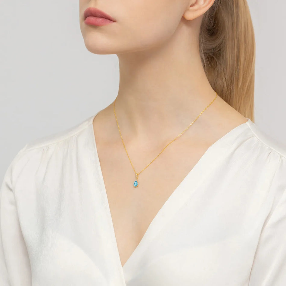 Gold Anhänger mit 0,90 ct Topas und 0,026 ct Diamanten