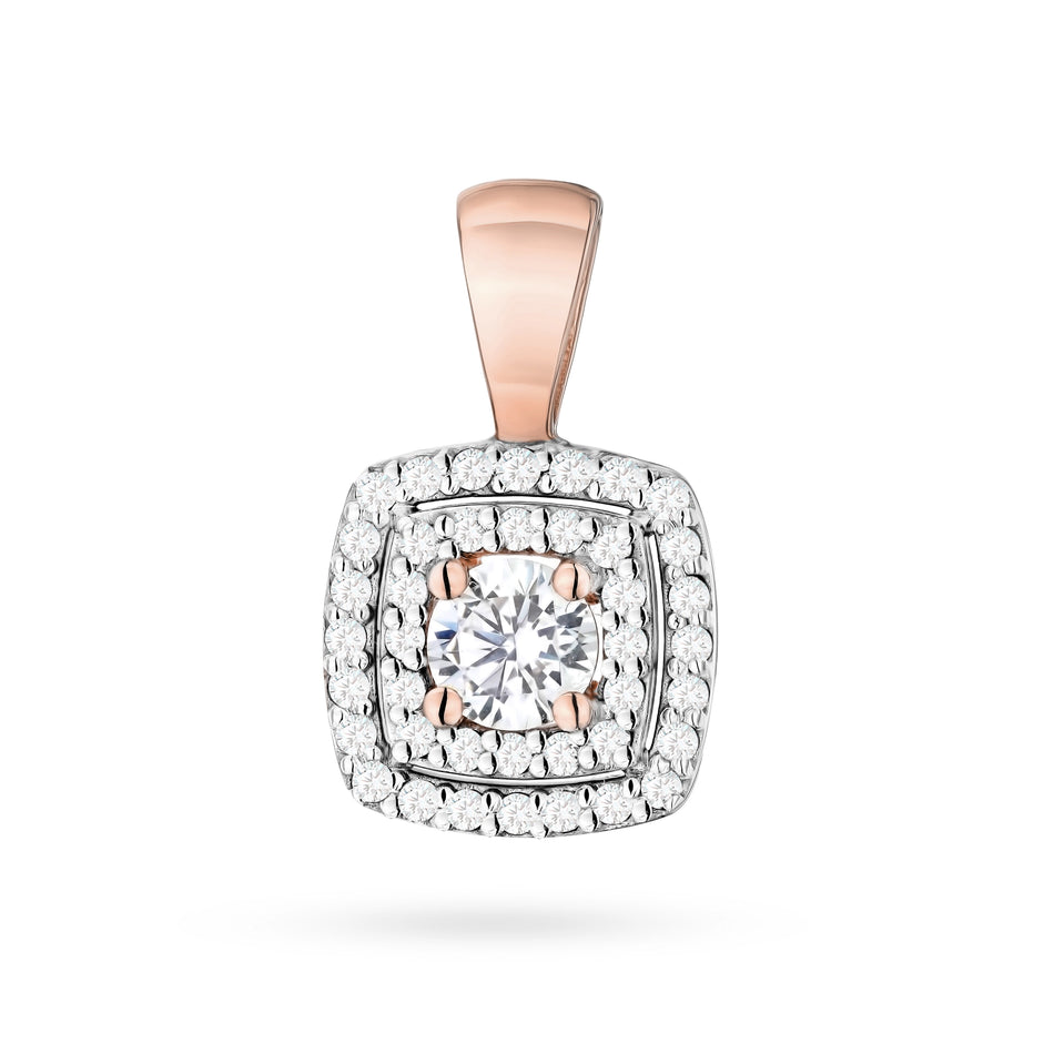 Zlatý přívěsek s 0.30ct a 0.20ct laboratorně vytvořenými diamanty