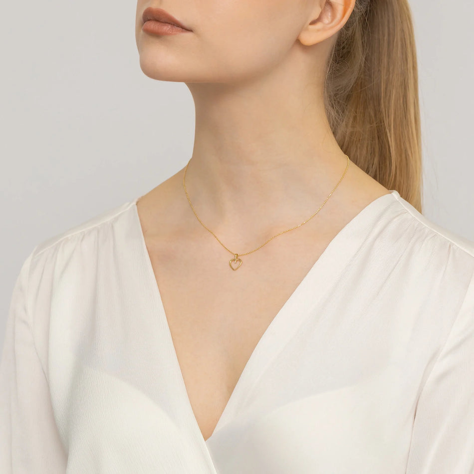 Gold Anhänger mit Zirkonia Herz