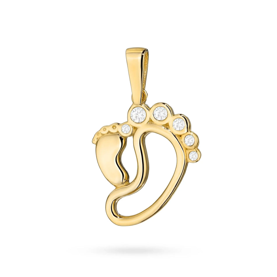 Zlatý přívěsek se zirkony s otevřenými nohami