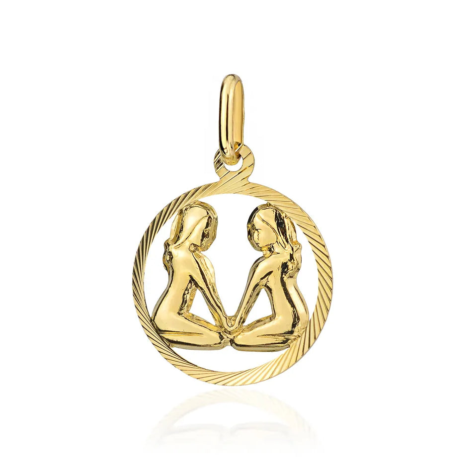 Gold Pendant Zodiac Sign Gemini