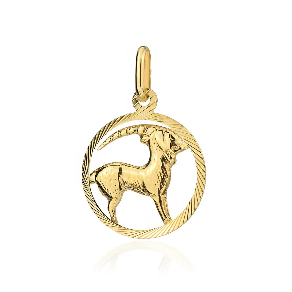 Gold Pendant Zodiac Sign Capricorn