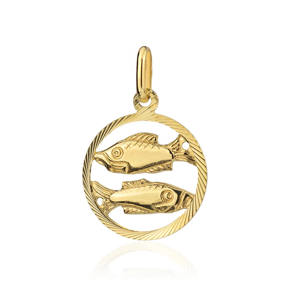 Gold Pendant Zodiac Sign Pisces