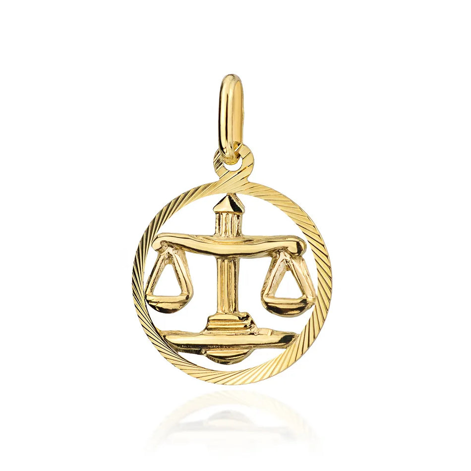 Gold Pendant Zodiac Sign Libra
