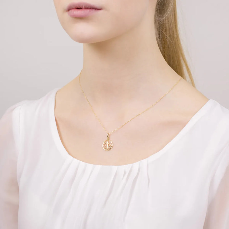 Gold Pendant Zodiac Sign Libra
