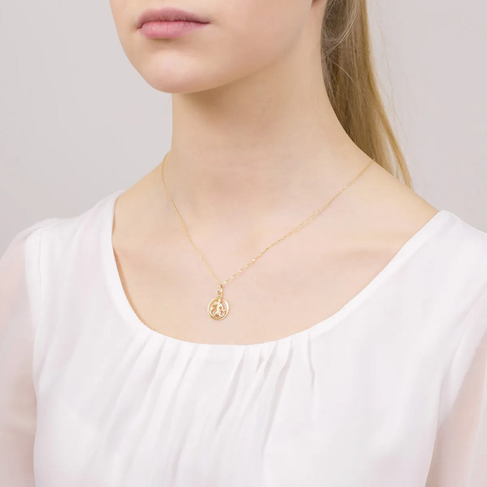 Gold Pendant Zodiac Sign Aquarius