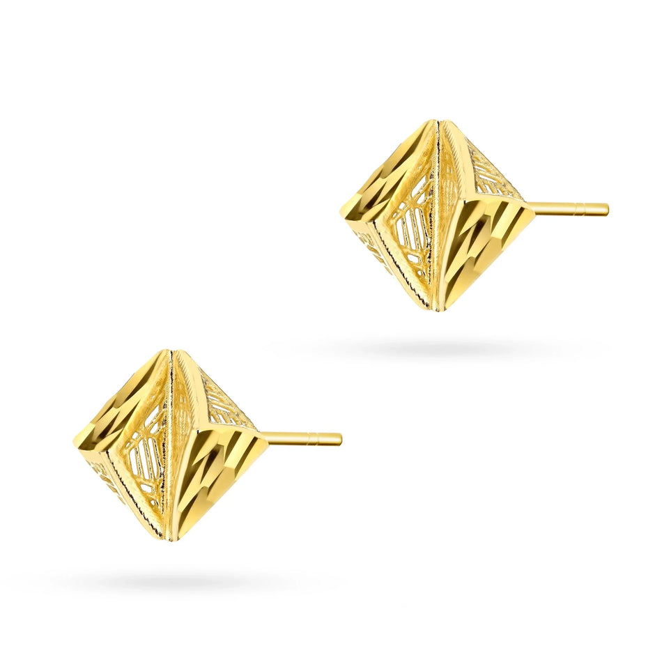Gold Stud Earrings Geometric
