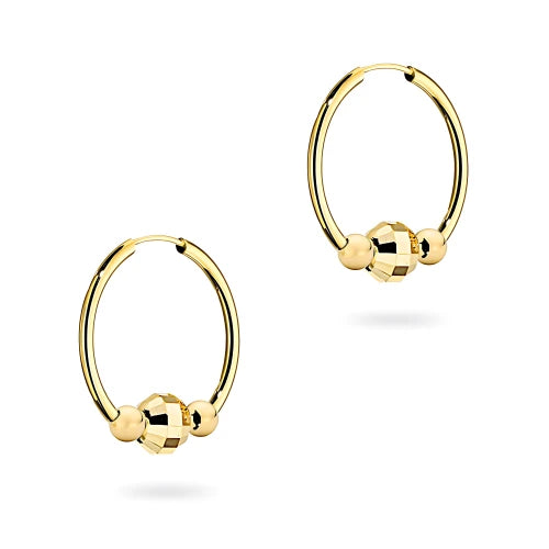 Zlaté kruhové zásuvacie náušnice kruhy korálky